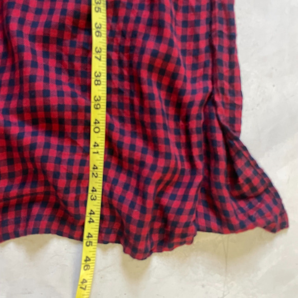 ZARA TRF Embroidered Boho Western Grunge Cowgirl Floral Duster Plaid Shirt Dress - Picture 10 of 10